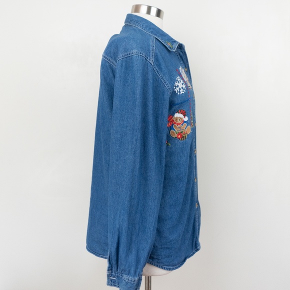 Bobbie Brooks Chambray Button Down M Top - Picture 3 of 8